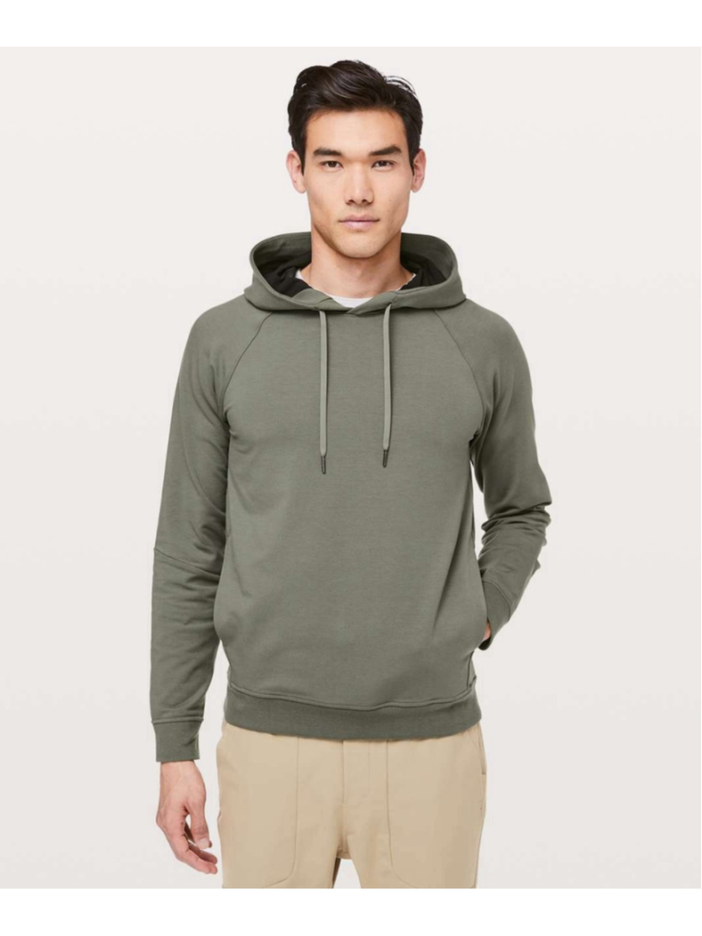 Lululemon City Sweat Pullover Hoodie Mens S Green Stretch French Terry Athletic